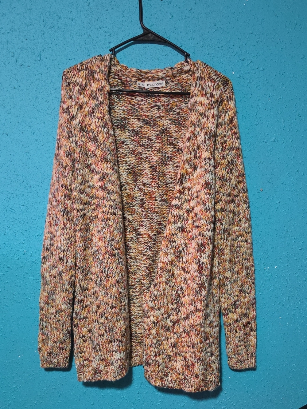 Maurices Marled Open-Front Cardigan in Multicolor Knit